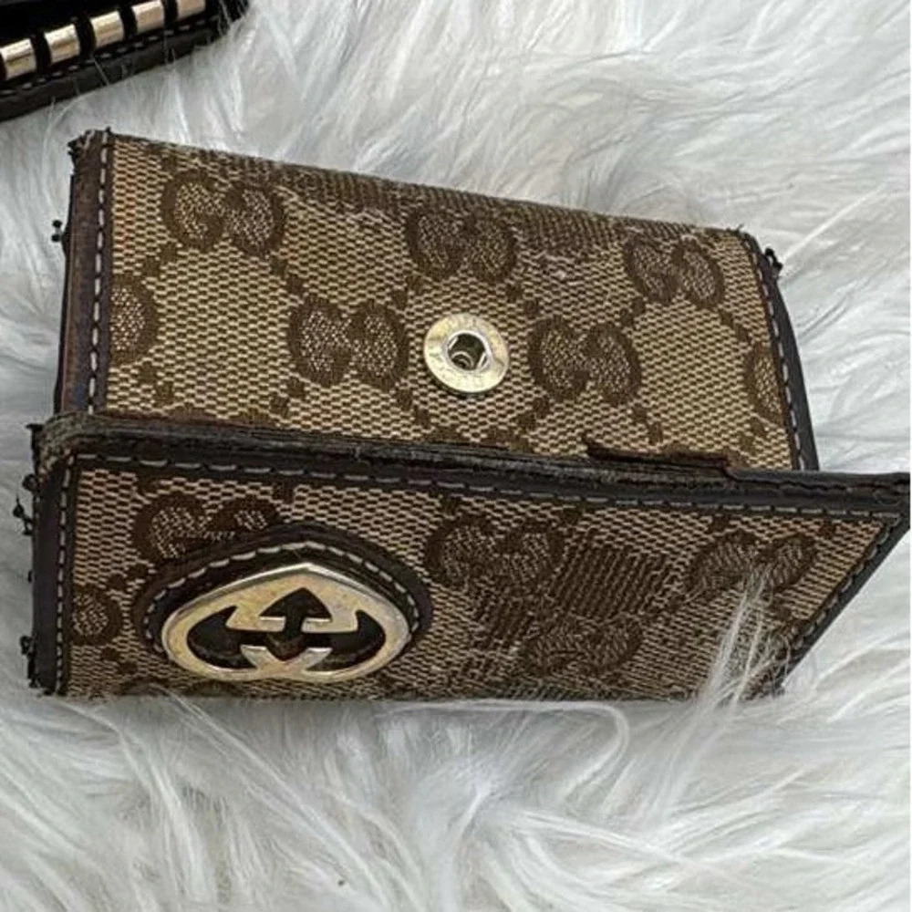 Authentic Gucci GG‎ Canvas Wallet Bundle Vintage Designer Lot Read